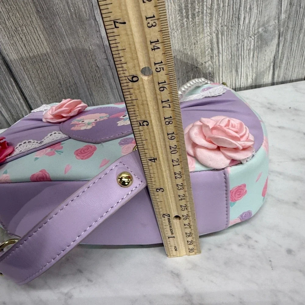 Sanrio My Melody My Sweet Piano Floral Pearl Strap Shoulder Bag Pastel Kawaii